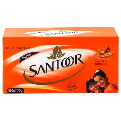 Santoor Sandal & Turmeric Soap 150 G (pack Of 4)