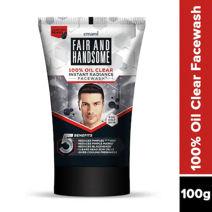 Emami Fair And Handsome 100% Oil Clear Instant Radiance Face Wash 100 G