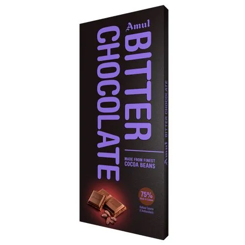 Amul Bitter Chocolate- 75% Rich In Cocoa, 150 G