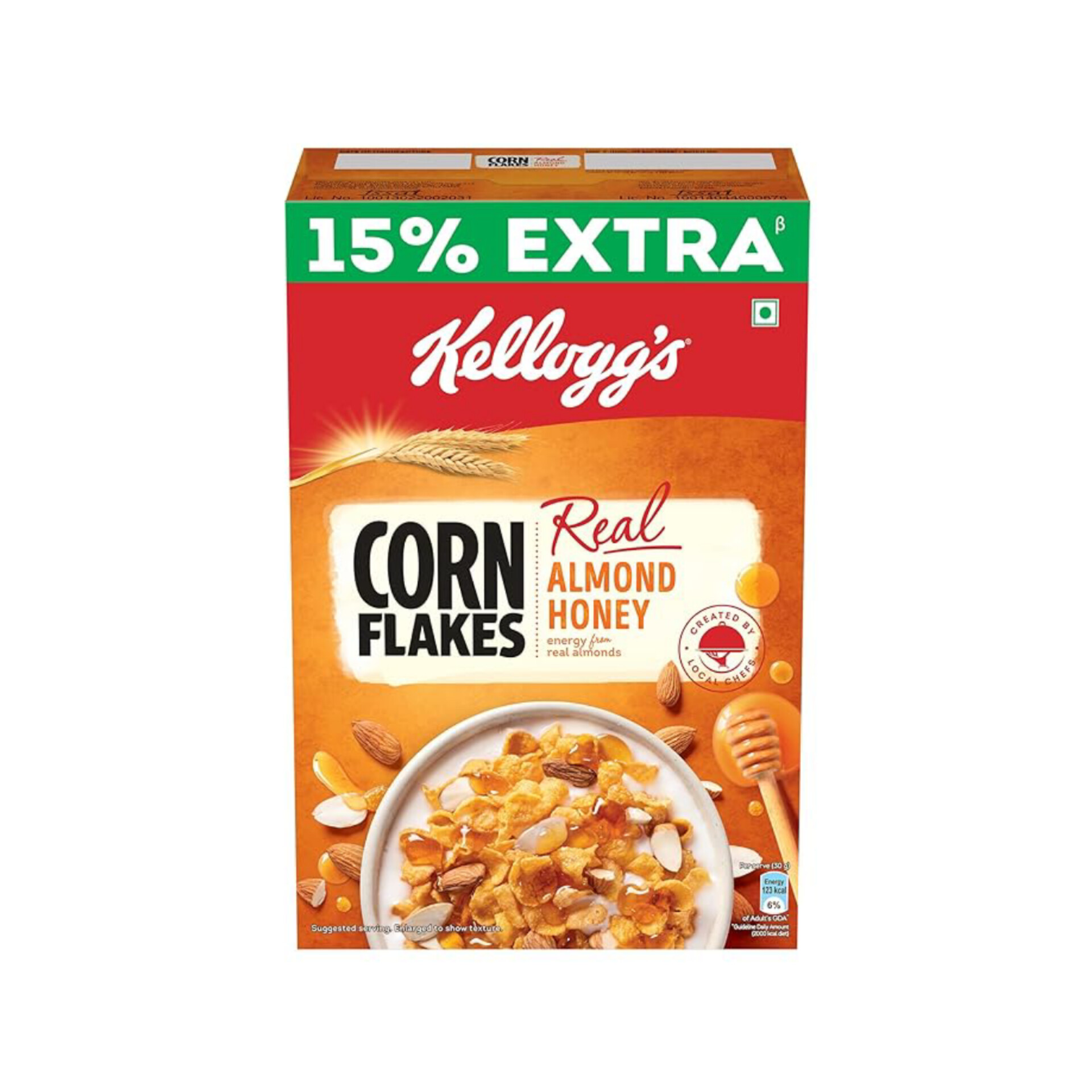 Kellogg S Corn Flakes Real Almond Honey 300g+45g Extra