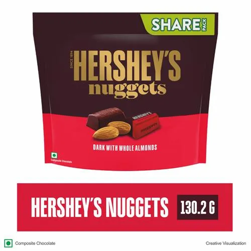 Hersheys Nuggets - Dark With Whole Almonds 130.2 G