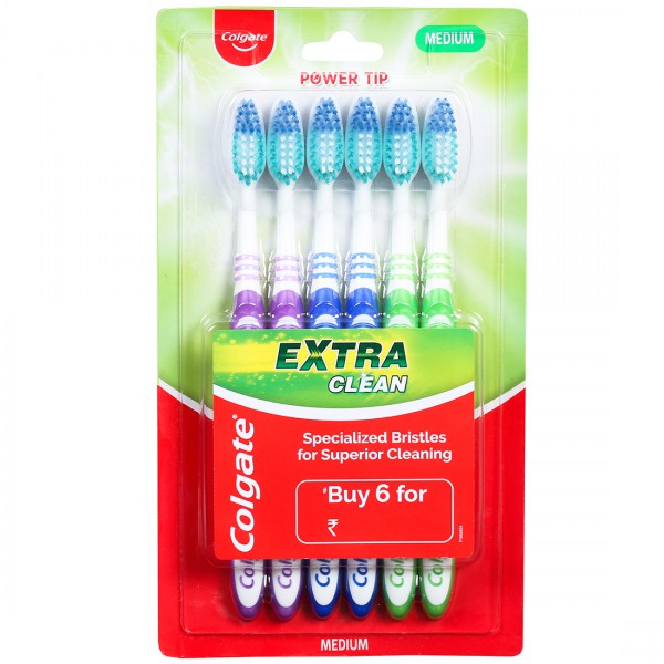 Colgate Extra Clean Medium Toothbrush Pack Of 6
