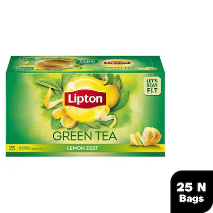 Lipton Lemon Zest Green Tea Bags (25 Pcs)
